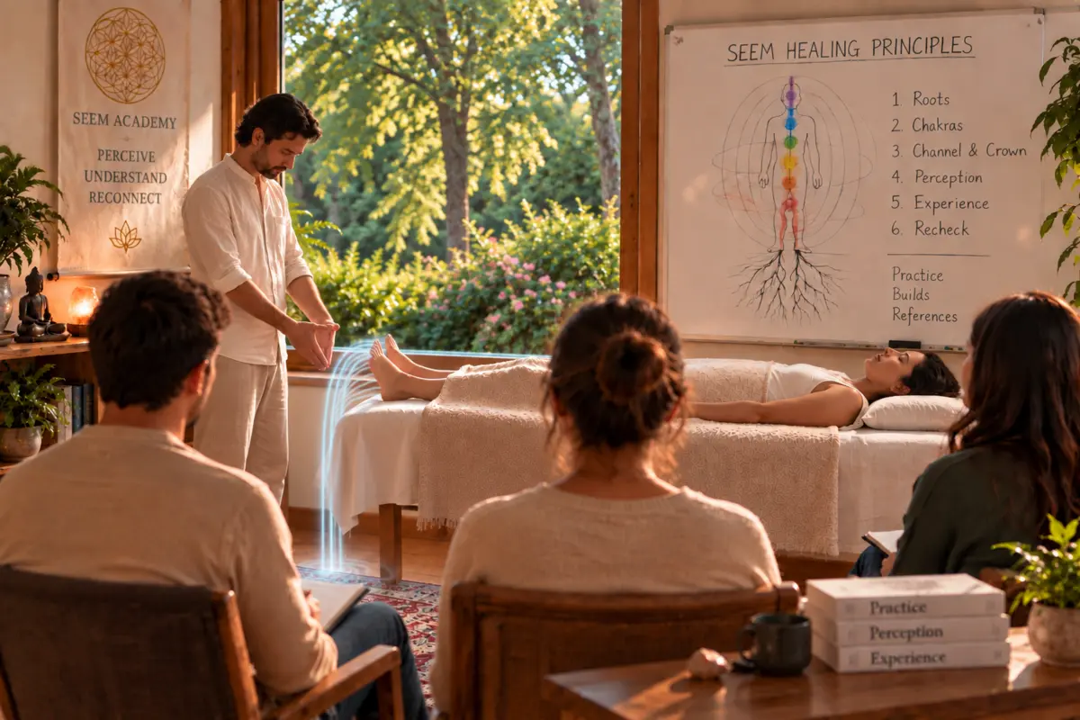 Students observing a SEEM healing demonstration