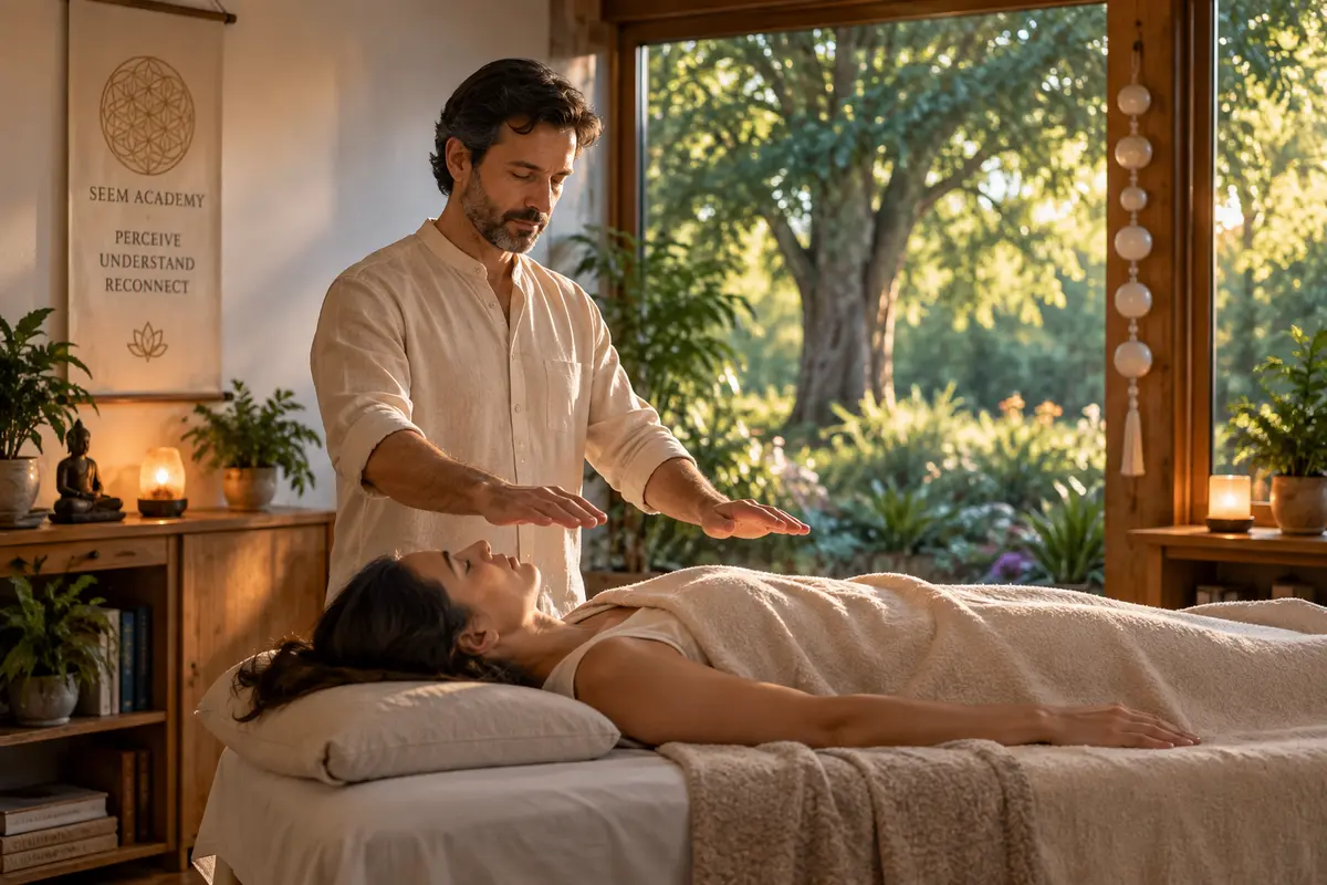 A personal healing session in the warm SEEM therapy room